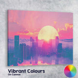 Futuristic City Above Clouds Glowing Sunrise Dreamscape Canvas Wall Art Print Decor Picture Ready to Hang