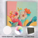 Pastel Botanical Floral Still Life Modern Bloom Arrangement Canvas Wall Art Print Decor Picture Ready to Hang
