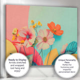 Pastel Botanical Floral Still Life Modern Bloom Arrangement Canvas Wall Art Print Decor Picture Ready to Hang