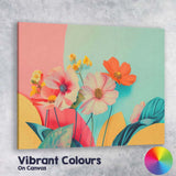 Pastel Botanical Floral Still Life Modern Bloom Arrangement Canvas Wall Art Print Decor Picture Ready to Hang