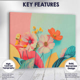 Pastel Botanical Floral Still Life Modern Bloom Arrangement Canvas Wall Art Print Decor Picture Ready to Hang