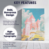 Dreamy Pastel Fairytale Castle Fantasy Architecture Canvas Wall Art Print Decor Picture Ready to Hang