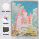 Dreamy Pastel Fairytale Castle Fantasy Architecture Canvas Wall Art Print Decor Picture Ready to Hang