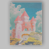 Dreamy Pastel Fairytale Castle Fantasy Architecture Canvas Wall Art Print Decor Picture Ready to Hang