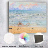 Soft Pastel Beach Ocean Horizon Watercolour Coastal Landscape Canvas Wall Art Print Decor Picture Ready to Hang