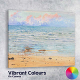 Soft Pastel Beach Ocean Horizon Watercolour Coastal Landscape Canvas Wall Art Print Decor Picture Ready to Hang