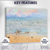 Soft Pastel Beach Ocean Horizon Watercolour Coastal Landscape Canvas Wall Art Print Decor Picture Ready to Hang