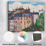 Expressionist European Townhouse Cityscape Oil Painting Canvas Wall Art Print Decor Picture Ready to Hang
