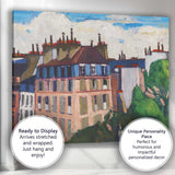 Expressionist European Townhouse Cityscape Oil Painting Canvas Wall Art Print Decor Picture Ready to Hang