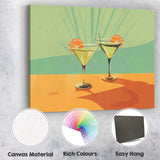 Minimalist Martini Cocktail Glasses Citrus Slice Modern Bar Canvas Wall Art Print Decor Picture Ready to Hang