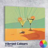 Minimalist Martini Cocktail Glasses Citrus Slice Modern Bar Canvas Wall Art Print Decor Picture Ready to Hang