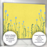 Minimalist Blue Wildflower Meadow Botanical Illustration Canvas Wall Art Print Decor Picture Ready to Hang