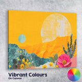 Vibrant Desert Wildflower Landscape Contemporary Botanical Collage Canvas Wall Art Print Decor Picture Ready to Hang