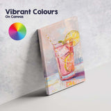 Vibrant Pink Citrus Lemonade Cocktail Watercolour Illustration Canvas Wall Art Print Decor Picture Ready to Hang
