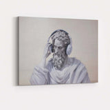 Classical Marble Philosopher Wearing Headphones Contemporary Portrait Canvas Wall Art Print Decor Picture Ready to Hang