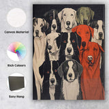 Modern Dog Breeds Portrait Collection Animal Illustration Canvas Wall Art Print Decor Picture Ready to Hang