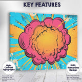 Colourful Comic Cloud Explosion Pop Art Graphic Background Canvas Wall Art Print Decor Picture Ready to Hang