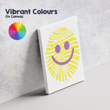 Abstract Yellow Smiley Face Minimalist Modern Illustration Canvas Wall Art Print Decor Picture Ready to Hang