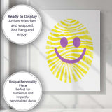 Abstract Yellow Smiley Face Minimalist Modern Illustration Canvas Wall Art Print Decor Picture Ready to Hang