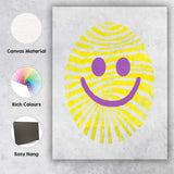 Abstract Yellow Smiley Face Minimalist Modern Illustration Canvas Wall Art Print Decor Picture Ready to Hang