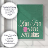 Elegant Learn From Your Mistakes Motivational Typography Canvas Wall Art Print Decor Picture Ready to Hang