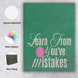 Elegant Learn From Your Mistakes Motivational Typography Canvas Wall Art Print Decor Picture Ready to Hang