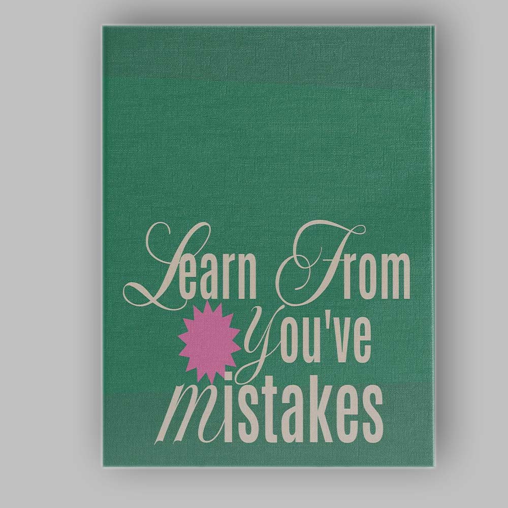 Elegant Learn From Your Mistakes Motivational Typography Canvas Wall Art Print Decor Picture Ready to Hang