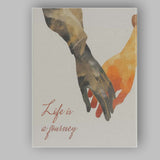 Minimalist Holding Hands Life Is A Journey Abstract Illustration Canvas Wall Art Print Decor Picture Ready to Hang