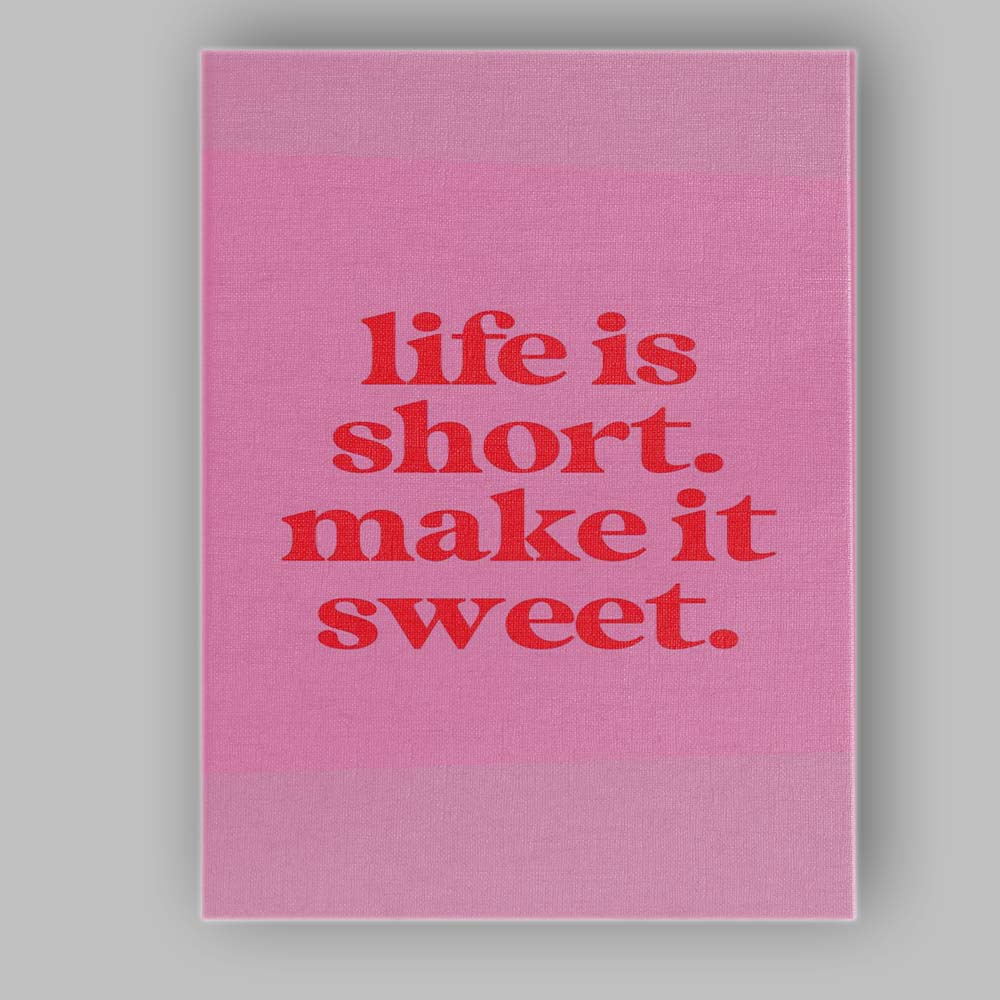 Pink Life Is Short Make It Sweet Inspirational Typography Canvas Wall Art Print Decor Picture Ready to Hang