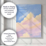 Pastel Cloudscape Just Living My Best Life Inspirational Sky Canvas Wall Art Print Decor Picture Ready to Hang