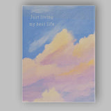 Pastel Cloudscape Just Living My Best Life Inspirational Sky Canvas Wall Art Print Decor Picture Ready to Hang