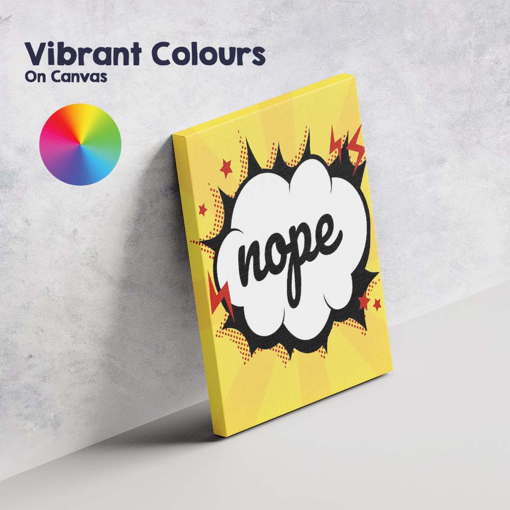 Retro Comic Book Nope Typography Pop Art Canvas Wall Art Print Decor Picture Ready to Hang