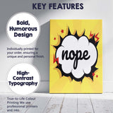 Retro Comic Book Nope Typography Pop Art Canvas Wall Art Print Decor Picture Ready to Hang
