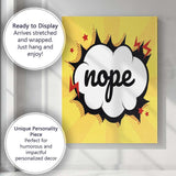 Retro Comic Book Nope Typography Pop Art Canvas Wall Art Print Decor Picture Ready to Hang