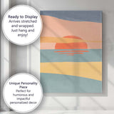 Abstract Coastal Sunset Minimalist Seascape Landscape Canvas Wall Art Print Decor Picture Ready to Hang