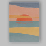 Abstract Coastal Sunset Minimalist Seascape Landscape Canvas Wall Art Print Decor Picture Ready to Hang