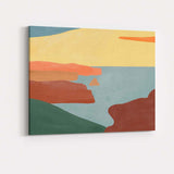 Abstract Coastal Cliffs Seascape Contemporary Landscape Painting Canvas Wall Art Print Decor Picture Ready to Hang