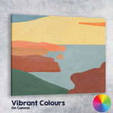 Abstract Coastal Cliffs Seascape Contemporary Landscape Painting Canvas Wall Art Print Decor Picture Ready to Hang