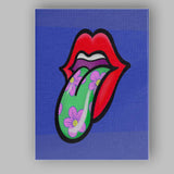 Pop Art Floral Tongue Lips Illustration Bold Graphic Canvas Wall Art Print Decor Picture Ready to Hang