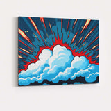 Comic Style Cloud Explosion Action Burst Pop Art Canvas Wall Art Print Decor Picture Ready to Hang