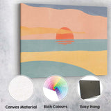 Abstract Coastal Sunset Minimalist Beach Landscape Canvas Wall Art Print Decor Picture Ready to Hang