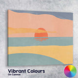 Abstract Coastal Sunset Minimalist Beach Landscape Canvas Wall Art Print Decor Picture Ready to Hang