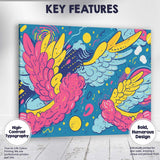 Colourful Flying Birds with Decorative Wings Illustration Canvas Wall Art Print Decor Picture Ready to Hang