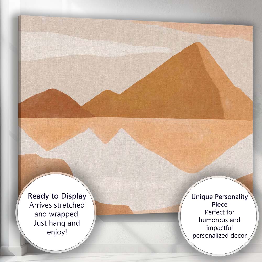 Minimalist Desert Mountain Landscape Abstract Canvas Wall Art Print Decor Picture Ready to Hang