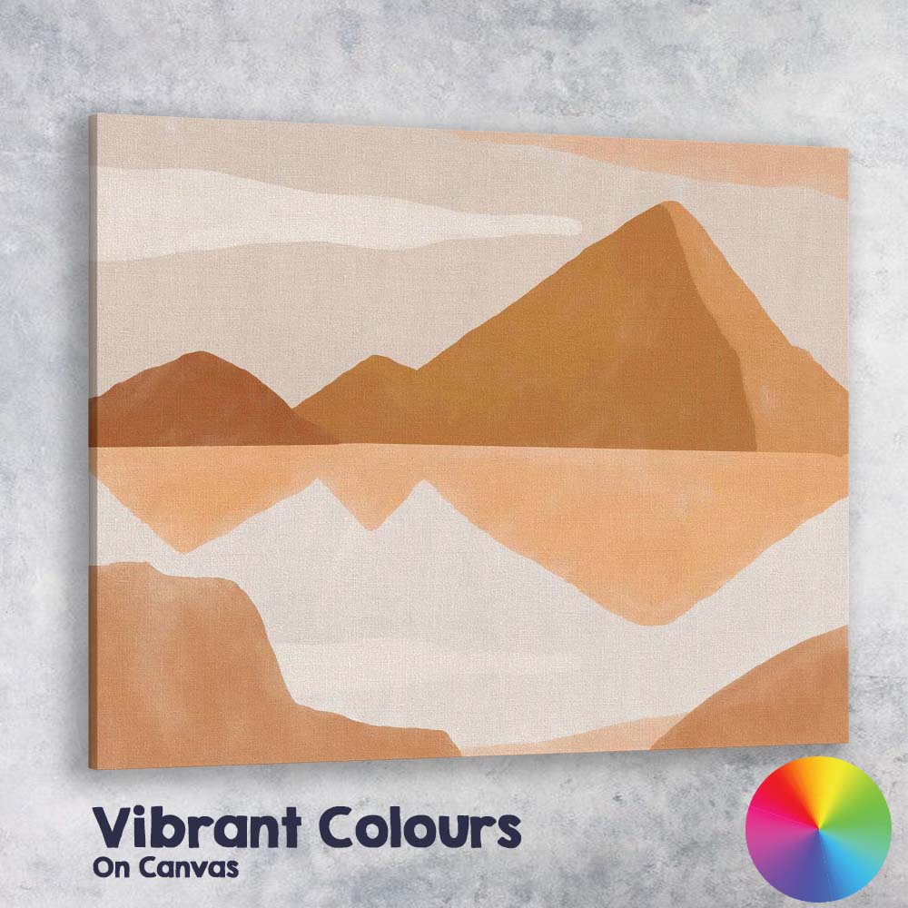 Minimalist Desert Mountain Landscape Abstract Canvas Wall Art Print Decor Picture Ready to Hang