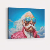 Stylish Elderly Gentleman in Pink Jacket Portrait Canvas Wall Art Print Decor Picture Ready to Hang