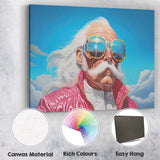 Stylish Elderly Gentleman in Pink Jacket Portrait Canvas Wall Art Print Decor Picture Ready to Hang