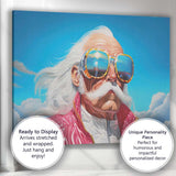 Stylish Elderly Gentleman in Pink Jacket Portrait Canvas Wall Art Print Decor Picture Ready to Hang