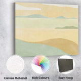 Minimalist Pastel Coastal Hills and Lake Landscape Canvas Wall Art Print Decor Picture Ready to Hang