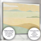 Minimalist Pastel Coastal Hills and Lake Landscape Canvas Wall Art Print Decor Picture Ready to Hang